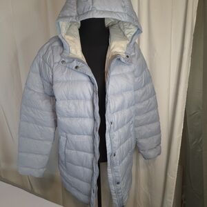 Eddie Bauer Women's Sky Blue Quilted Puffer Packable Down Coat Size L